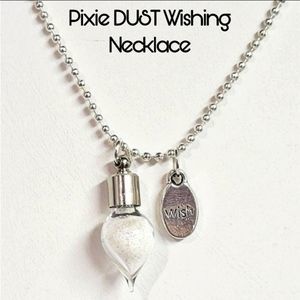PIXIE WISH NECKLACE twist off tear drop glass bottle WITH wish charm. ✨️